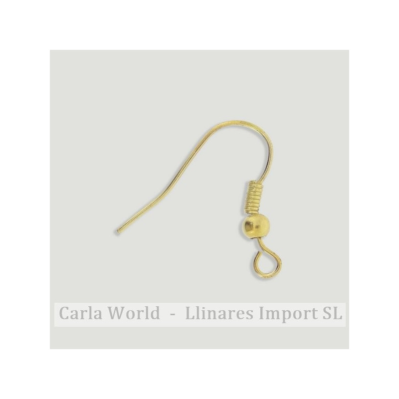 DORADA. Fornitura pendiente gancho hippie con bolita DORADA. Fornitura pendiente gancho hippie con bolita