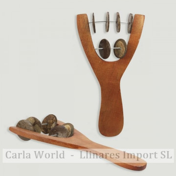 Maraca madera de platillos 20cm