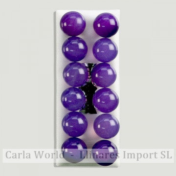 ÁGATA PURPURA. Pendientes plata. bola 10mm
