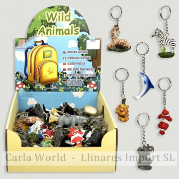 WILD ANIMALS. Llavero resina. Modelos animales surtidos