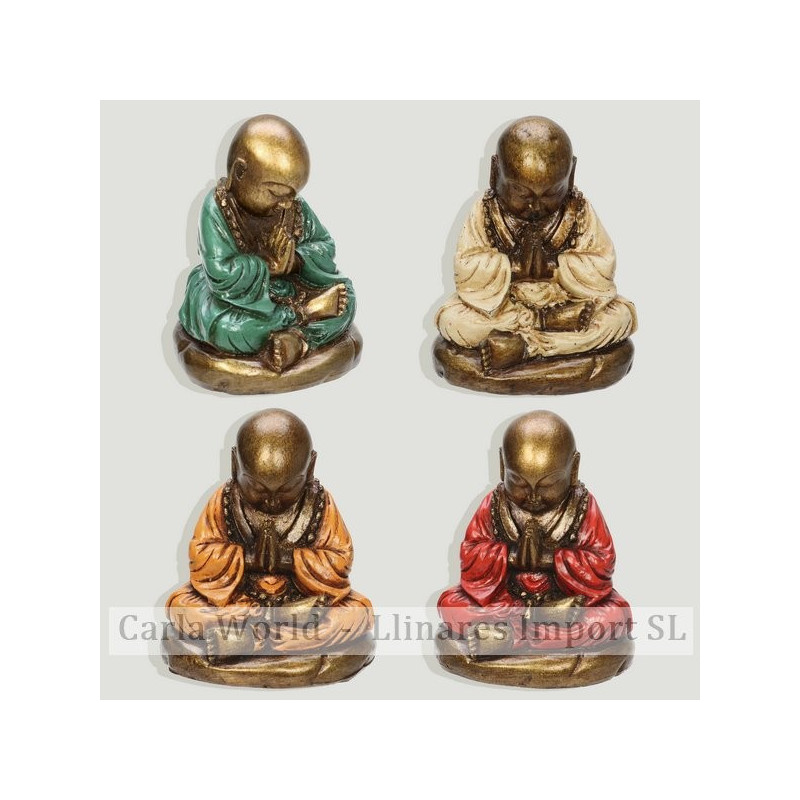 Buda monje resina rezando mini. Colores surtidos. 10cm Buda monje resina rezando mini. Colores surtidos. 10cm