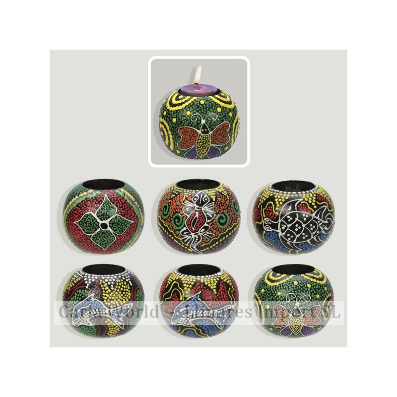Portavela bola aborigen 8x6cm Portavela bola aborigen 8x6cm