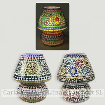 Lámpara cristal India blanca multicolor 30cm