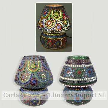 Lámpara cristal India negra multicolor 30cm