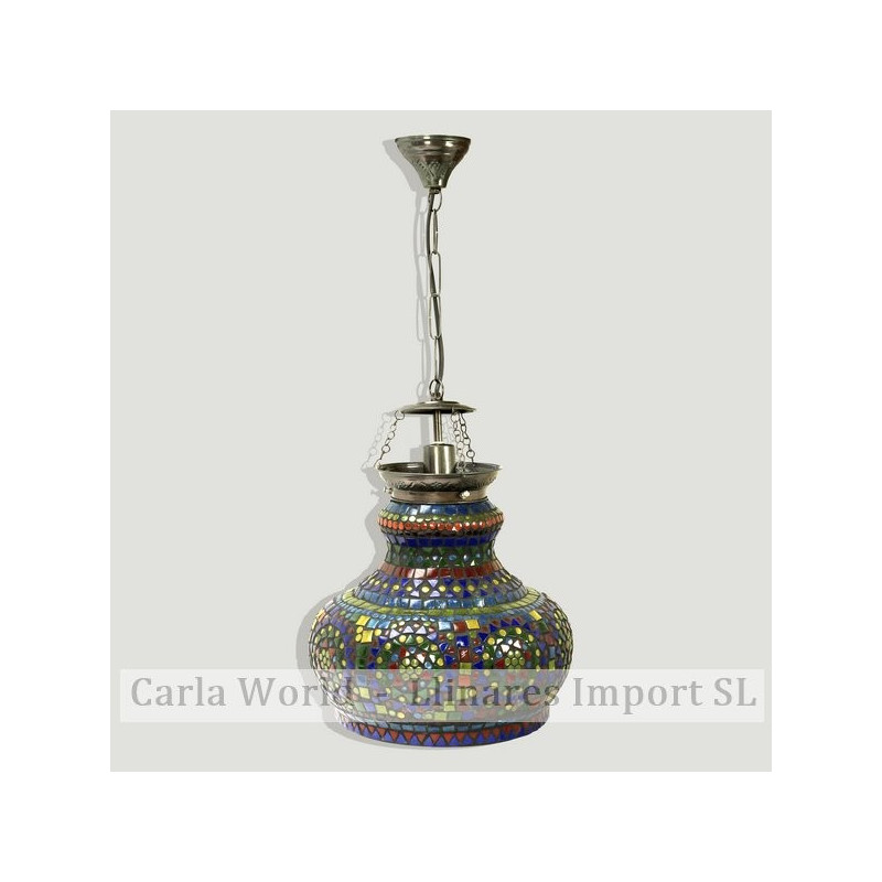 Lámpara cristal India techo negra multicolor 30cm Lámpara cristal India techo negra multicolor 30cm