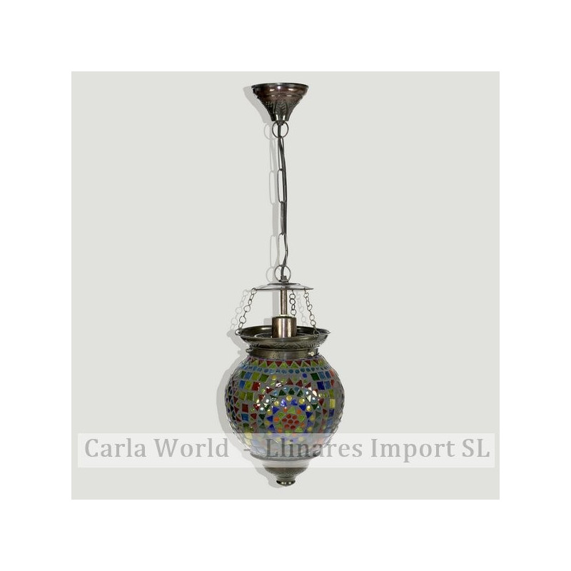 Lámpara cristal India techo negra multicolor 23cm Lámpara cristal India techo negra multicolor 23cm