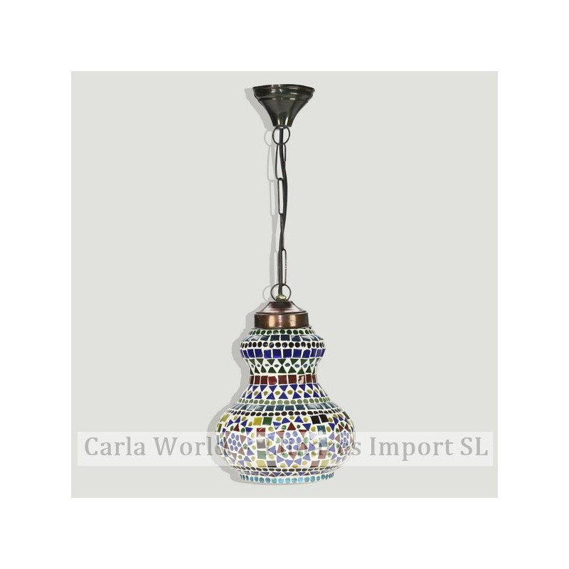 Lámpara cristal India techo blanca multicolor 23cm Lámpara cristal India techo blanca multicolor 23cm