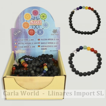 CHAKRA. Pulsera Chakra y Lava Bola lisa 6-8mm