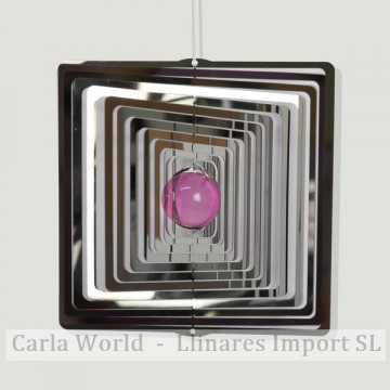 Spinner acero CUADRADO con bola colores surtidos 15cm