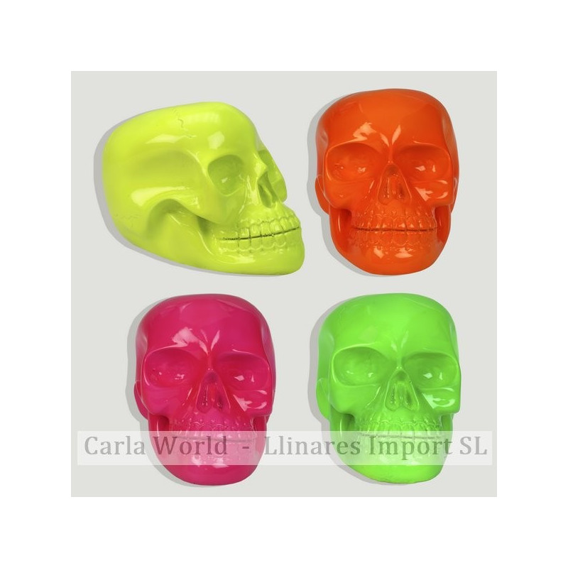 Calavera. Resina colores fluorescentes surtidos. 18x12cm Calavera. Resina colores fluorescentes surtidos. 18x12cm