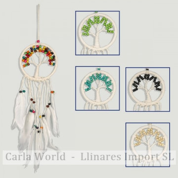 Dreamcatcher macramé Árbol Vida. Colores surtidos. 9cm