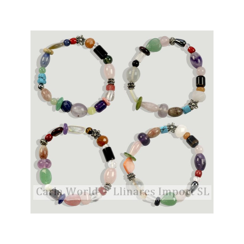 Pulsera piedra semipreciosa. Formas varias grandes Pulsera piedra semipreciosa. Formas varias grandes