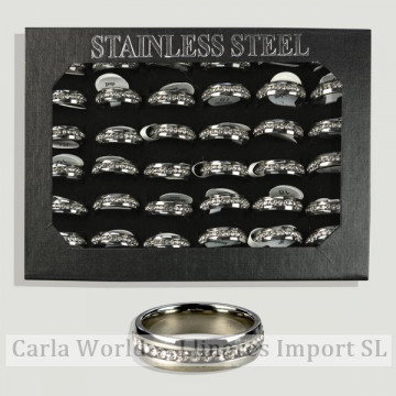 Anillos acero circonitas alianza