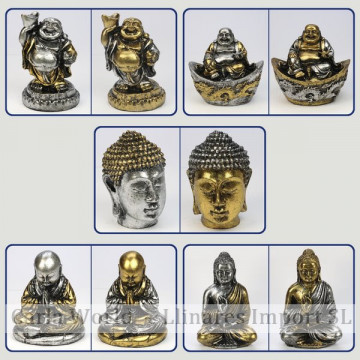 Buda resina. Modelos plateado y dorado surtidos 9-10cm