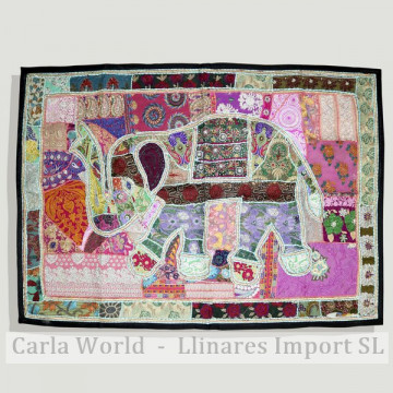 Tapiz tela decorativo India. Modelo Elefante 102x148cm