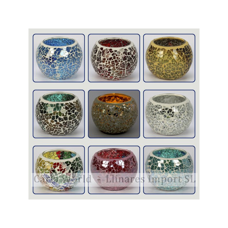 Portavelas mosaico 6,5x6,5x5,5cm Portavelas mosaico 6,5x6,5x5,5cm