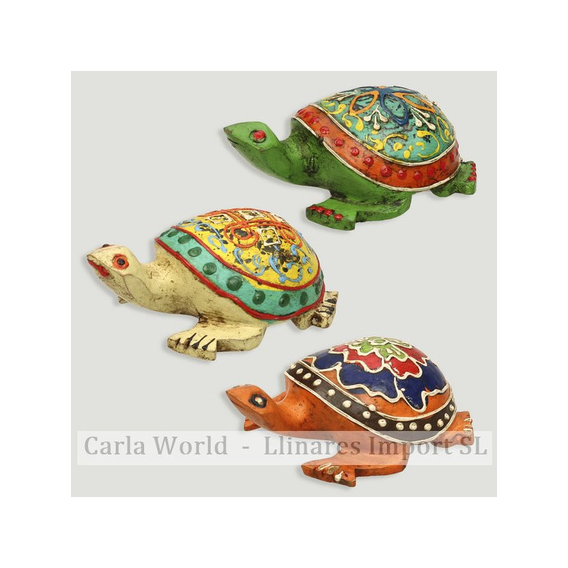 Tortuga madera con henna. Colores surtidos. 8cm Tortuga madera con henna. Colores surtidos. 8cm