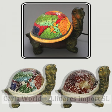 Lámpara resina y cristal. Modelo Tortuga 25x17x17,5cm