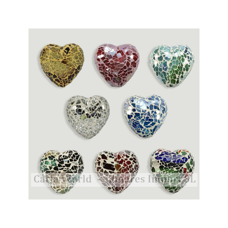 Corazón mosaico. Colores surtidos. 6x6x3,5cm Corazón mosaico. Colores surtidos. 6x6x3,5cm