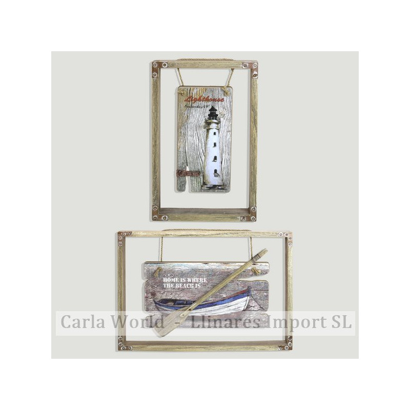 Panel madera. Modelo faro o barca surtidos 29x43/20x30cm Panel madera. Modelo faro o barca surtidos 29x43/20x30cm