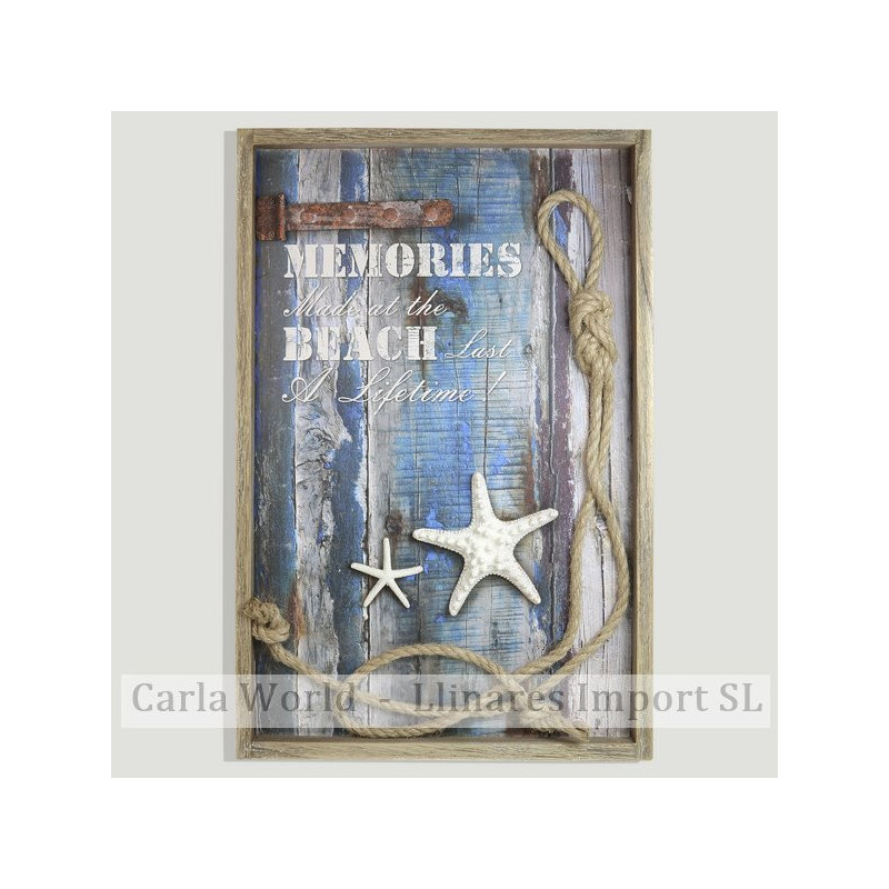 Panel madera. Modelo estrellas o cuerda surtidos 46x32cm Panel madera. Modelo estrellas o cuerda surtidos 46x32cm