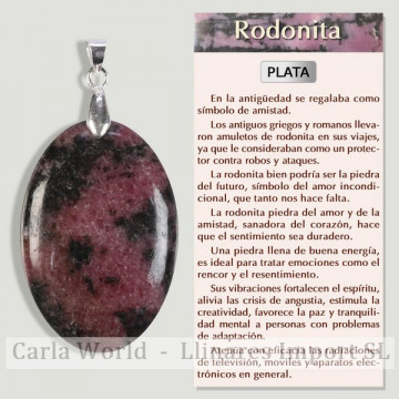 RODONITA. Colgante Plata. Forma surtida