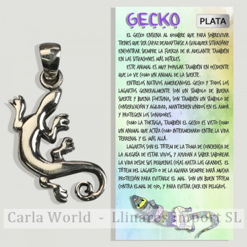 GECKO. Colgante Plata. 15x33mm