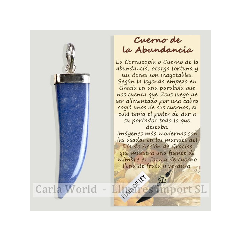 CUARZO AZUL. Colgante Plata cuerno CUARZO AZUL. Colgante Plata cuerno
