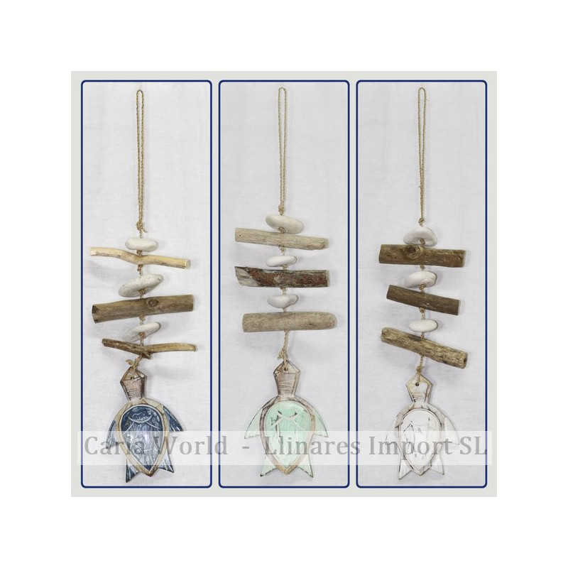 Mobile en bois 3 tortues avec des troncs. Couleurs assorties 40cm Mobile en bois 3 tortues avec des troncs. Couleurs assorties 40cm