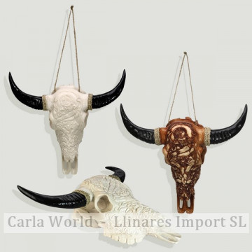 Head cow skull resin. Assorted colors. 27X25cm