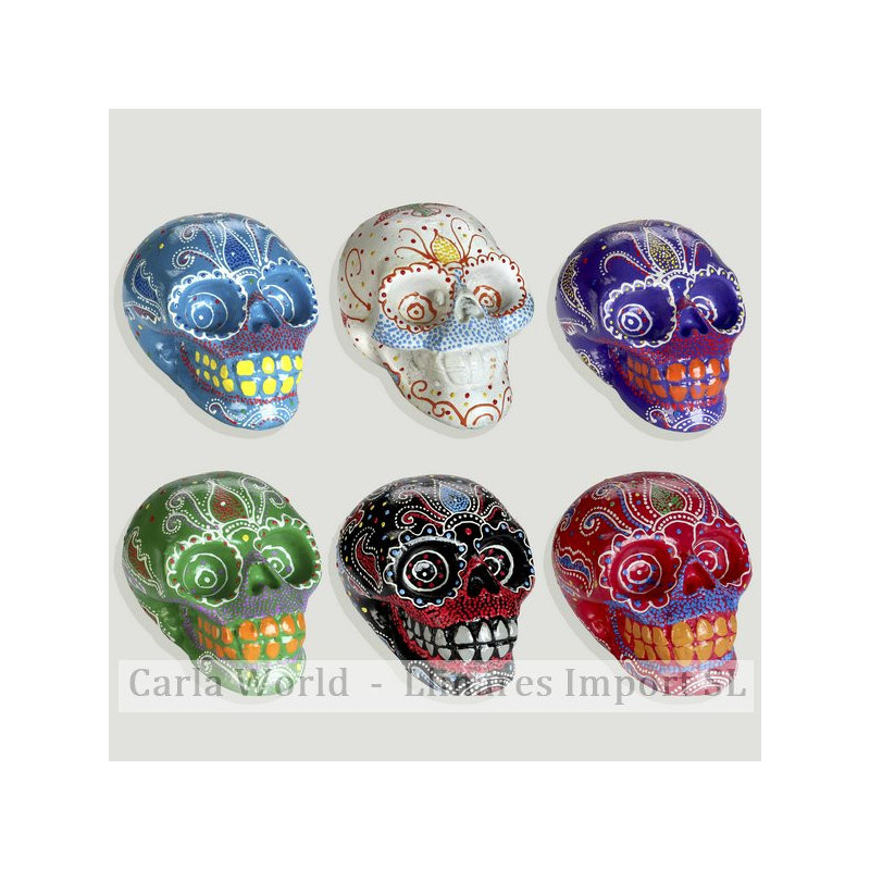 Calavera resina pintada. Colores surtidos. 12x8cm Calavera resina pintada. Colores surtidos. 12x8cm