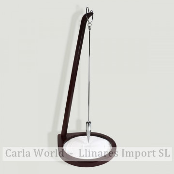 Metal pendulum with wood and sand base. 25x28x53cm