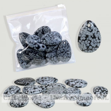 Tumbled flat hole 5mm Obsidian Nevada