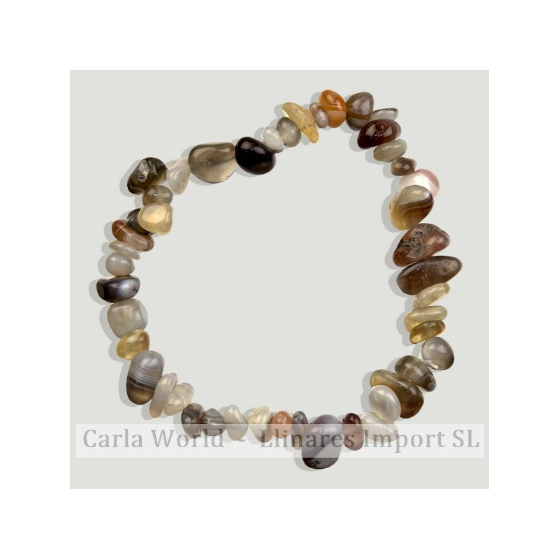Pulsera chip elástica Ágata Botswana Pulsera chip elástica Ágata Botswana