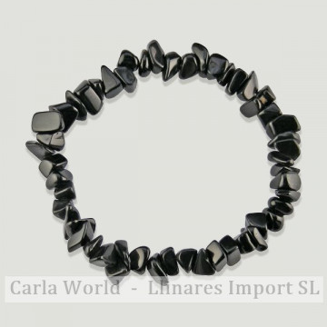 Elastic chip bracelet. Onyx