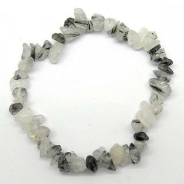 Elastic chip bracelet. Tourmaline Quartz