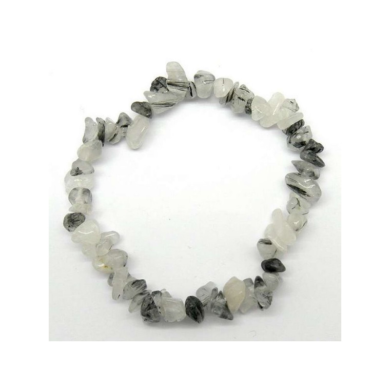 Pulsera chip elástica Cuarzo turmalinado Pulsera chip elástica Cuarzo turmalinado