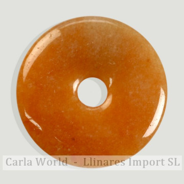 Colgante donut. 30mm. Calcita naranja