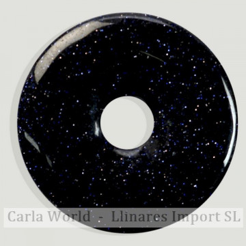 Donut pendant. 35mm Blue Gold Aventurine