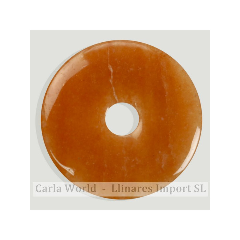 Donut pendentif. 40mm Calcite orange Donut pendentif. 40mm Calcite orange