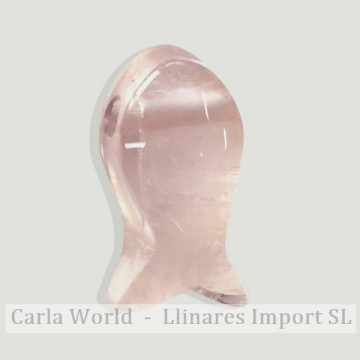 Fish pendant 12x25mm Pink quartz