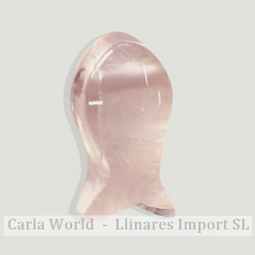 Pingente de peixe 12x25mm Quartzo rosa