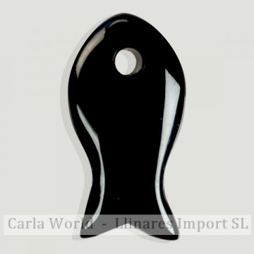 Pendentif poisson 15x28mm Onyx