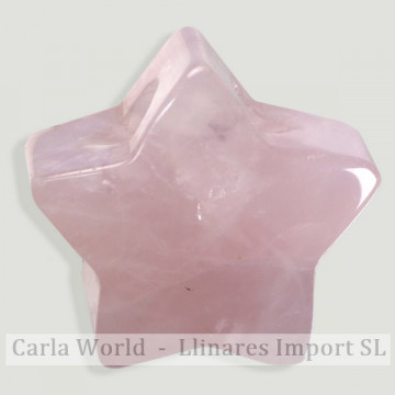 Star pendant. 25mm Pink quartz
