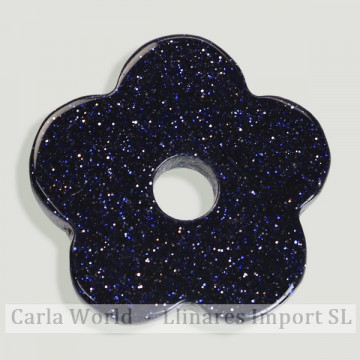 Pingente de flor. 25 mm Aventurina de ouro azul