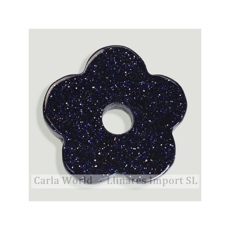 Pingente de flor. 25 mm Aventurina de ouro azul Pingente de flor. 25 mm Aventurina de ouro azul