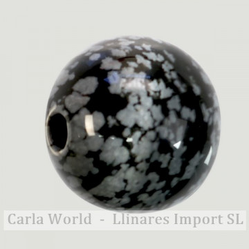 Pendentif boule. 18mm Obsidienne noire