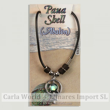 Hook 05 - Abalone pendant with cord. Model: woman symbol