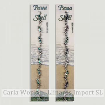 Hook 18 - Abalone bracelet with metal clasp. Two models: assorted dolphin.