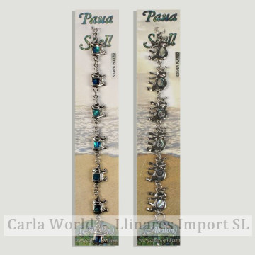 Gancho 19 – Pulsera Abalón con cierre metálico. Dos modelos: elefante surtidos.